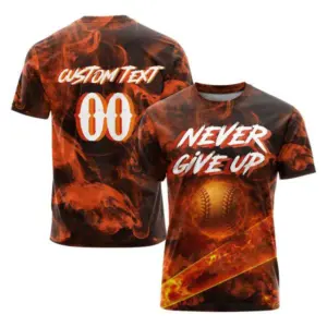 Home never give up baseball shirt for baseball lover custom text & custom number all over print